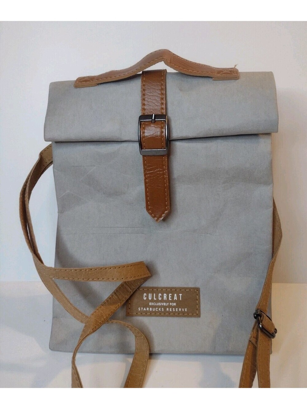 CULCREAT Starbucks Reserve Roll Top Crossbody Bag Washable Paper Leather EDC